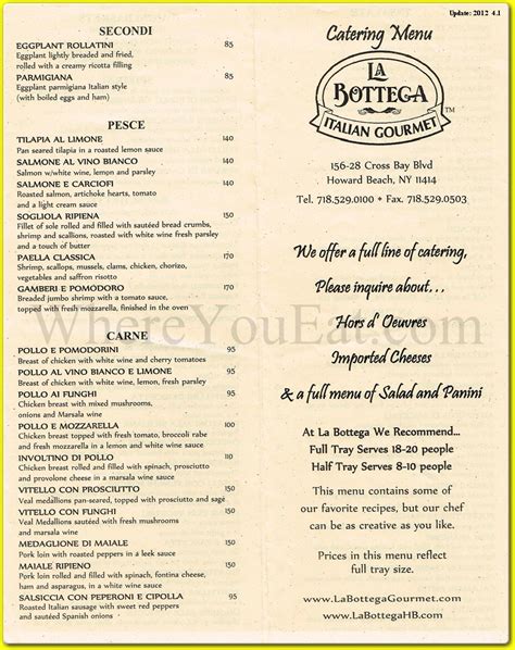 lv bottega|la bottega menu with prices.